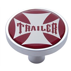 UP23685-"Tractor" Short Air Valve Knob - Red Maltese Cross Sticker