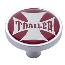UP23691-"Trailer" Short Air Valve Knob - Red Maltese Cross Sticker