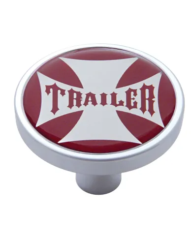 UP23691-"Trailer" Short Air Valve Knob - Red Maltese Cross Sticker