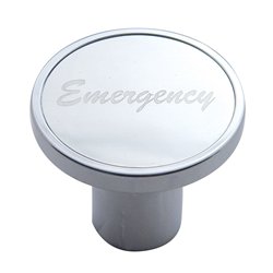 UP23029-"Emergency" Air Valve Knob - Silver Aluminum Sticker