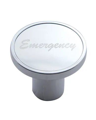 UP23029-"Emergency" Air Valve Knob - Silver Aluminum Sticker