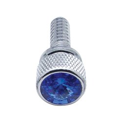 UP23802B-1/4"-20 Knurled Head Dash Screw For Peterbilt - Blue Crystal (Bulk)