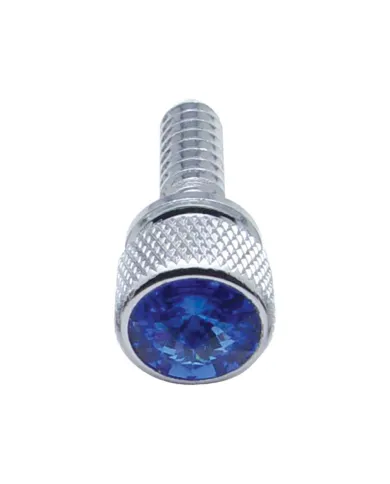 UP23802B-1/4"-20 Knurled Head Dash Screw For Peterbilt - Blue Crystal (Bulk)