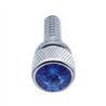 UP23802B-1/4"-20 Knurled Head Dash Screw For Peterbilt - Blue Crystal (Bulk)
