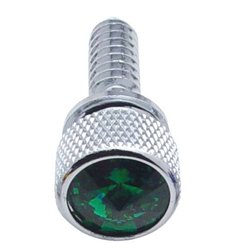 UP23803-1/4"-20 Knurled Head Dash Screw For Peterbilt - Green Crystal (14-Pack)