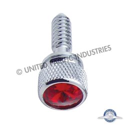UP23806-1/4"-20 Knurled Head Dash Screw For Peterbilt - Red Crystal (14-Pack)