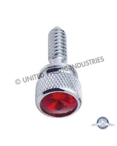UP23806-1/4"-20 Knurled Head Dash Screw For Peterbilt - Red Crystal (14-Pack)
