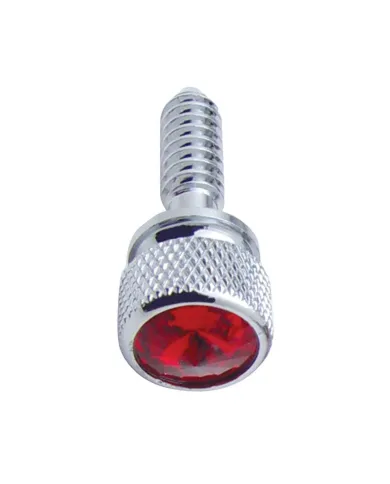 UP23806B-1/4"-20 Knurled Head Dash Screw For Peterbilt - Red Crystal (Bulk)
