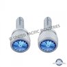 UP23809P-3/4" Short M6 Dash Screw With Crystal For Kenworth - Blue Crystal (2-Pack)