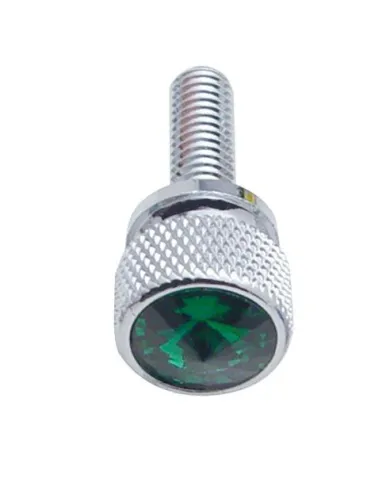 UP23810-3/4" Short M6-1.0 Dash Screw For Kenworth - Green Crystal (12-Pack)