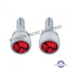 UP23812P-3/4" Short M6 Dash Screw With Crystal For Kenworth - Red Crystal (2-Pack)