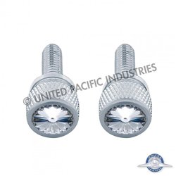 UP23813P-3/4" Short M6 Dash Screw With Crystal For Kenworth - Clear Crystal (2-Pack)