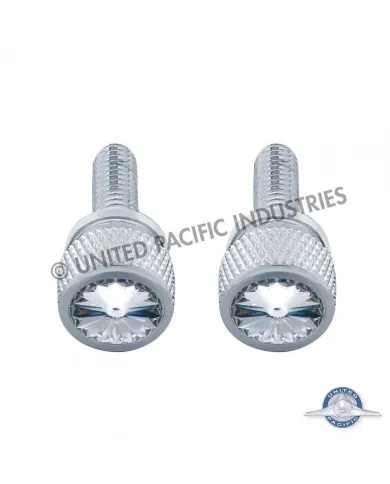 UP23813P-3/4" Short M6 Dash Screw With Crystal For Kenworth - Clear Crystal (2-Pack)
