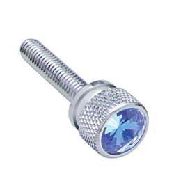 UP23816-1-3/16" Long M6-1.0 Dash Screw With Crystal For Kenworth - Blue Crystal(12-Pack)