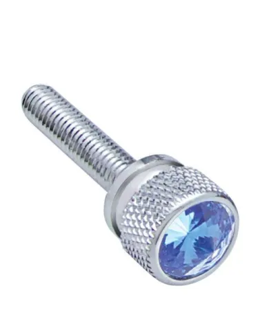 UP23816-1-3/16" Long M6-1.0 Dash Screw With Crystal For Kenworth - Blue Crystal(12-Pack)