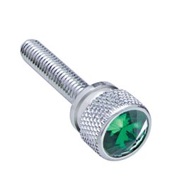 UP23817-1-3/16" Long M6-1.0 Dash Screw With Crystal For Kenworth - Green Crystal(12-Pack)