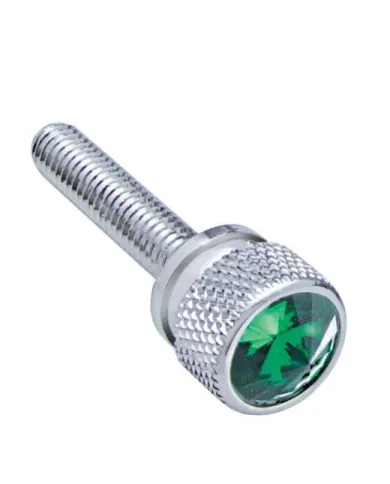 UP23817-1-3/16" Long M6-1.0 Dash Screw With Crystal For Kenworth - Green Crystal(12-Pack)