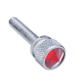UP23819-1-3/16" Long M6-1.0 Dash Screw With Crystal For Kenworth - Red Crystal(12-Pack)