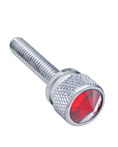 UP23819-1-3/16" Long M6-1.0 Dash Screw With Crystal For Kenworth - Red Crystal(12-Pack)
