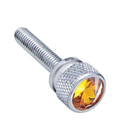 UP23821-1-3/16" Long M6-1.0 Dash Screw With Crystal For Kenworth - Amber Crystal(12-Pack)