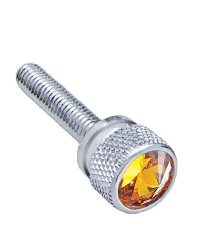 UP23821-1-3/16" Long M6-1.0 Dash Screw With Crystal For Kenworth - Amber Crystal(12-Pack)