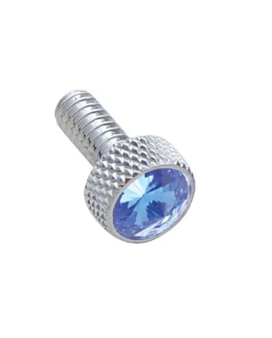 UP23832-Small Dash Screw With Blue Crystal For Peterbilt (2-Pack)
