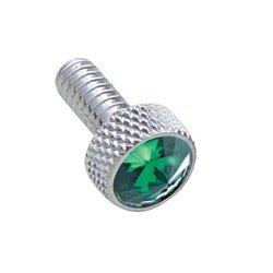 UP23834-Small Dash Screw With Green Crystal For Peterbilt (2-Pack)