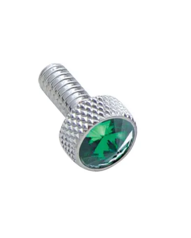 UP23834-Small Dash Screw With Green Crystal For Peterbilt (2-Pack)