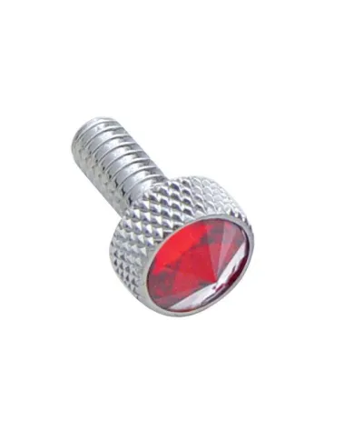 UP23836-Small Dash Screw With Red Crystal For Peterbilt (2-Pack)
