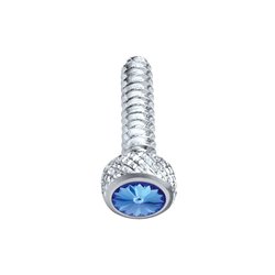 UP23839-Chrome Short Dash Screw For Freightliner With Blue Crystal (2-Pack)