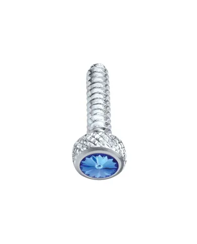 UP23839-Chrome Short Dash Screw For Freightliner With Blue Crystal (2-Pack)
