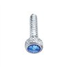UP23839B-Chrome Short Dash Screw For Freightliner With Blue Crystal (Bulk)