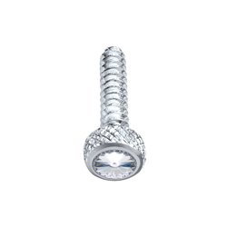 UP23840-Chrome Short Dash Screw For Freightliner With Clear Crystal (2-Pack)