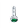 UP23841-Chrome Short Dash Screw For Freightliner With Green Crystal (2-Pack)