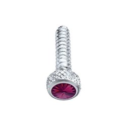 UP23842-Chrome Short Dash Screw For Freightliner With Purple Crystal (2-Pack)