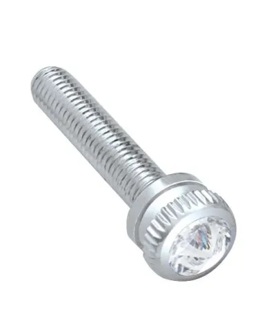 UP23867-M5-0.8 Dash Screw With Color Crystal For Kenworth - Clear Crystal (6-Pack)