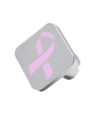 DLPCK-BC-S-Breast Cancer Square Knob Only Ribbon