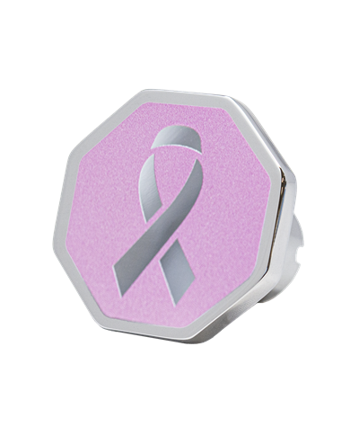 DLPCK-BC-O-508-Breast Cancer Octagon Logo Knob Pink Background DLPCK-BC-O-508-Breast Cancer Octagon Logo Knob Pink Background