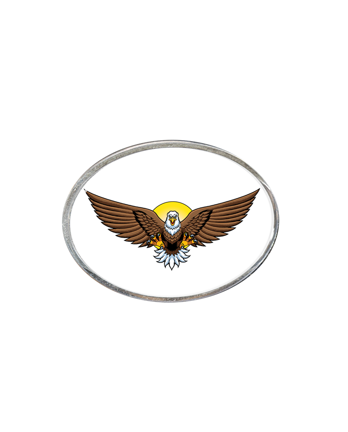 DLPCK-BO-BE-108-Oval Belt Buckle Eagle Logo White 108 DLPCK-BO-BE-108-Oval Belt Buckle Eagle Logo White 108