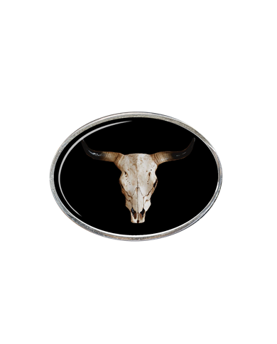 DLPCK-BO-BH-6090-Oval Belt Buckle Bullhorn Logo Black190 DLPCK-BO-BH-6090-Oval Belt Buckle Bullhorn Logo Black190