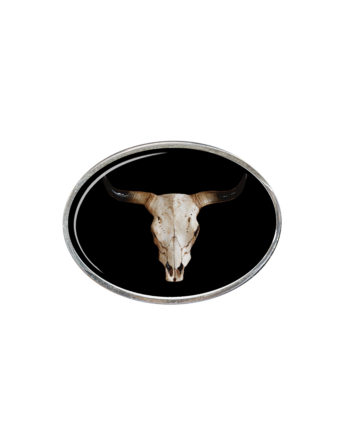 DLPCK-BO-BH-6090-Oval Belt Buckle Bullhorn Logo Black190 DLPCK-BO-BH-6090-Oval Belt Buckle Bullhorn Logo Black190