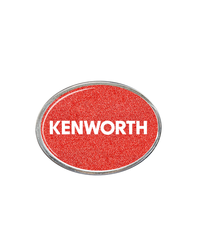 DLPCK-BO-K2-5781-Oval Belt Buckle KW Text Logo Metallic Red 481