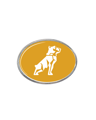 DLPCK-BO-M2-220-Oval Belt Buckle MK Bulldog Logo Yellow 220