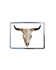 DLPCK-BR-BH-108-Rectangular Belt Buckle Bullhorn Logo White 108 DLPCK-BR-BH-108-Rectangular Belt Buckle Bullhorn Logo White 108