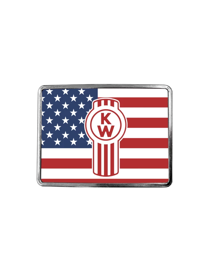 DLPCK-BR-K-USA-Rectangular Belt Buckle KW Logo US Flag Red/Chrome DLPCK-BR-K-USA-Rectangular Belt Buckle KW Logo US Flag Red/Chrome
