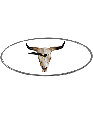 DLPCK-CO8-BH-108-Bullhorn Clock 8 inch White 108