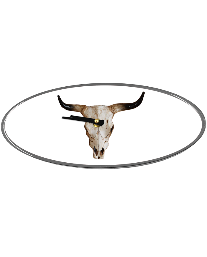 DLPCK-CO8-BH-108-Bullhorn Clock 8 inch White 108