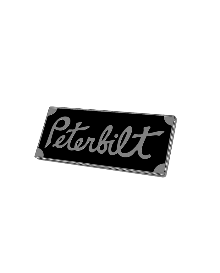 DLPCK-EEMPROS-6090-Peterbilt Old Style Engraved Emblem Rect. Black Chrome (19
