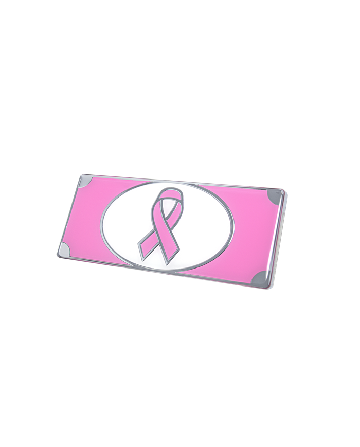 DLPCK-EMPRBC-CPWP-Pete Rectangular Breast Cancer Emblem Chrome/Pink