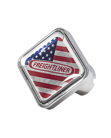 DLPCK-FL1-S-USA-Freightliner Logo Square Knob US Flag Red/Chrome DLPCK-FL1-S-USA-Freightliner Logo Square Knob US Flag Red/Chrome